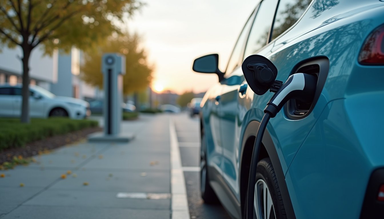Stazione di ricarica per auto elettriche in un parcheggio