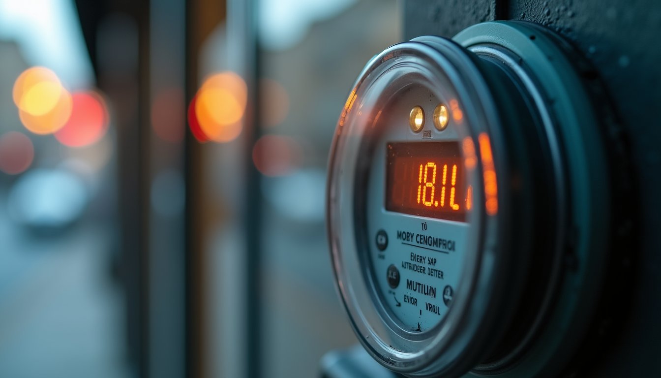 Contatore digitale che mostra i consumi di energia di una piccola impresa