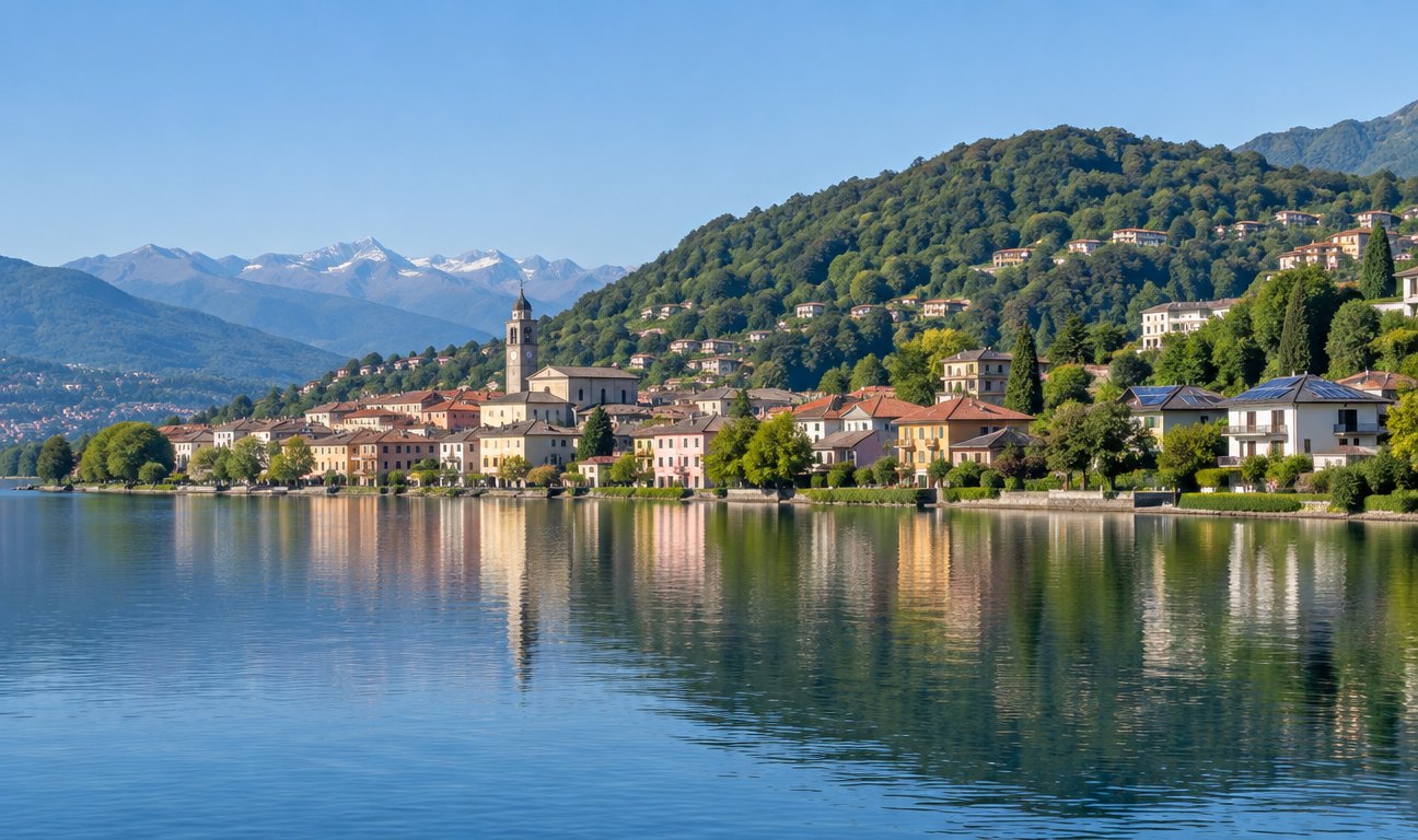 Omegna sul Lago d'Orta in una mattina di sole
