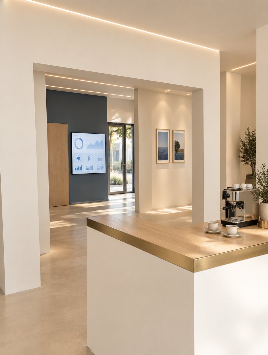 Progetto: il bancone del caffè dello showroom